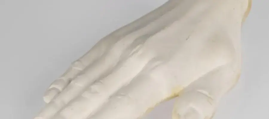 a marble hand sculpture