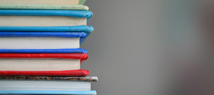 Books in a pile