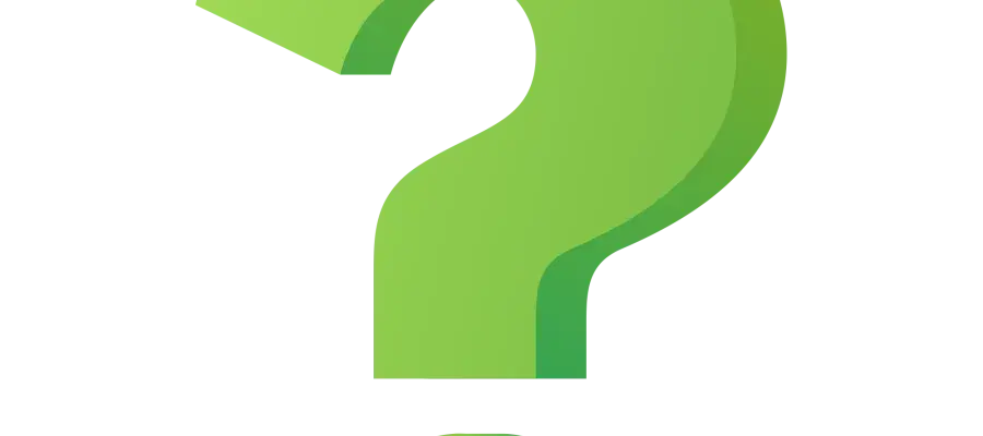 a green question mark