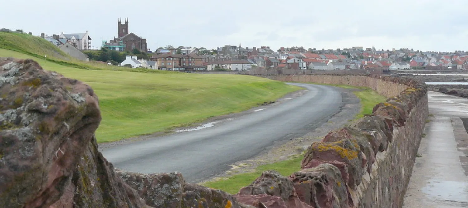 a road and wall in east lothian