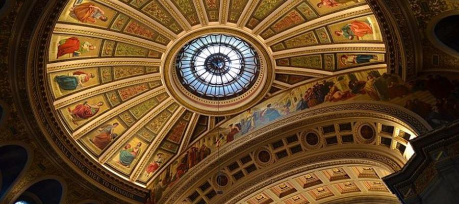 the restored interior dome of the McEwan Hall
