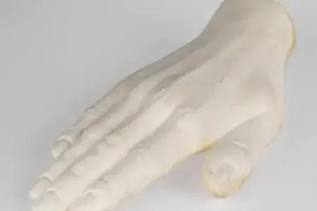 a marble hand sculpture