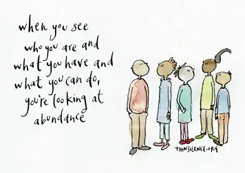 A doodle of people with a poem next to them