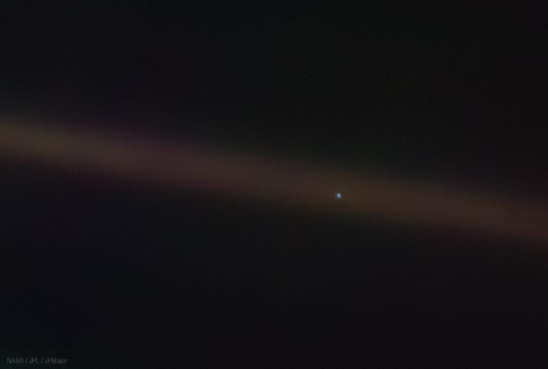 earth as seen from voyger 1 as a pale blue dot