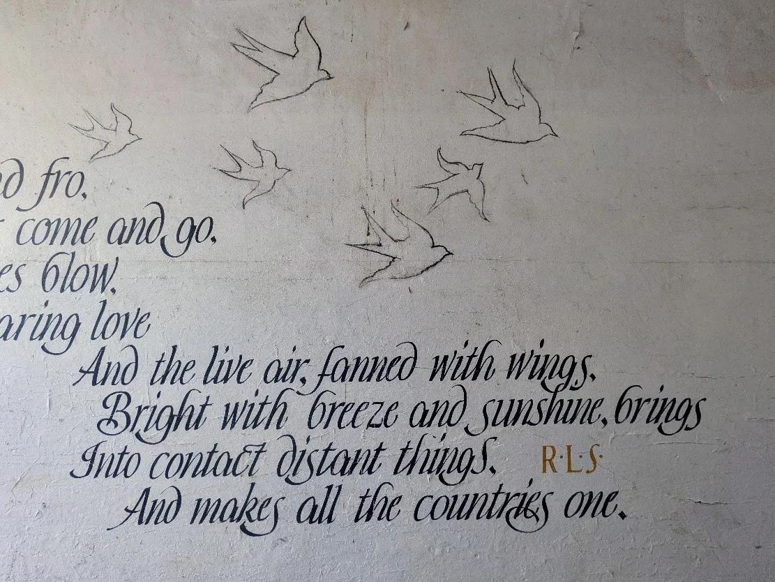 a photo of the Robert louis Stevenson mural in North Berwick