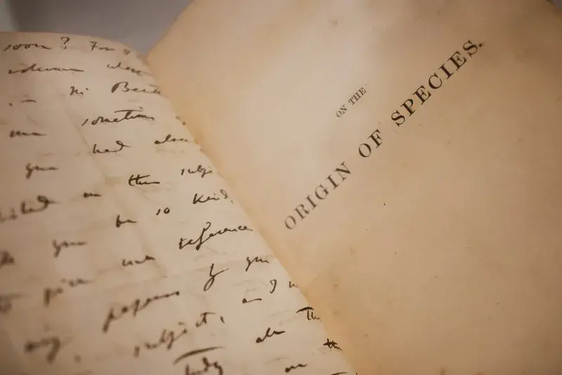 the origin of species opened to the title page