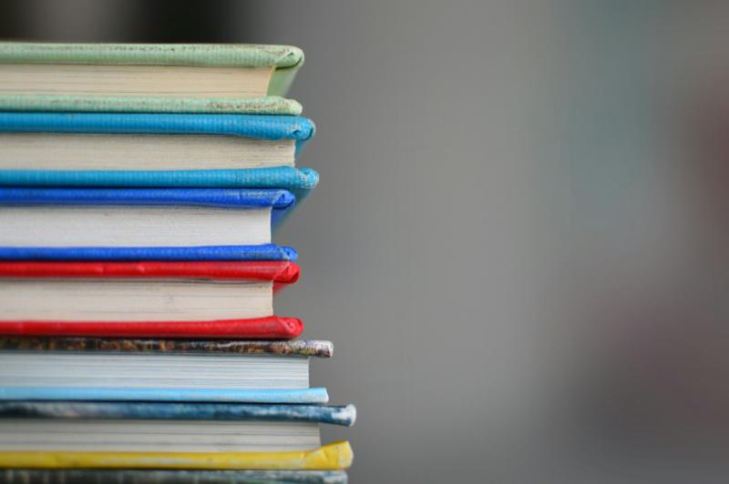 Books in a pile