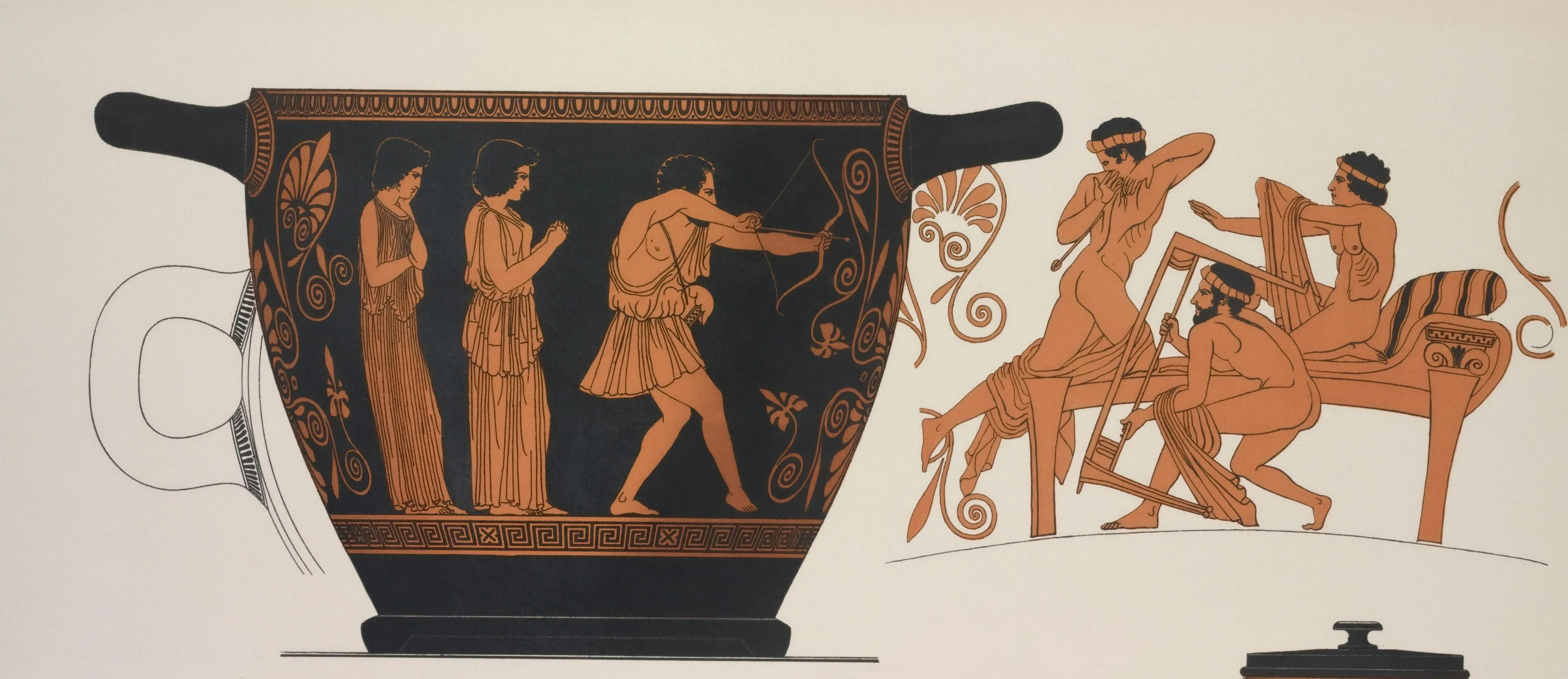 a vase depicting Odysseus killing the suitors
