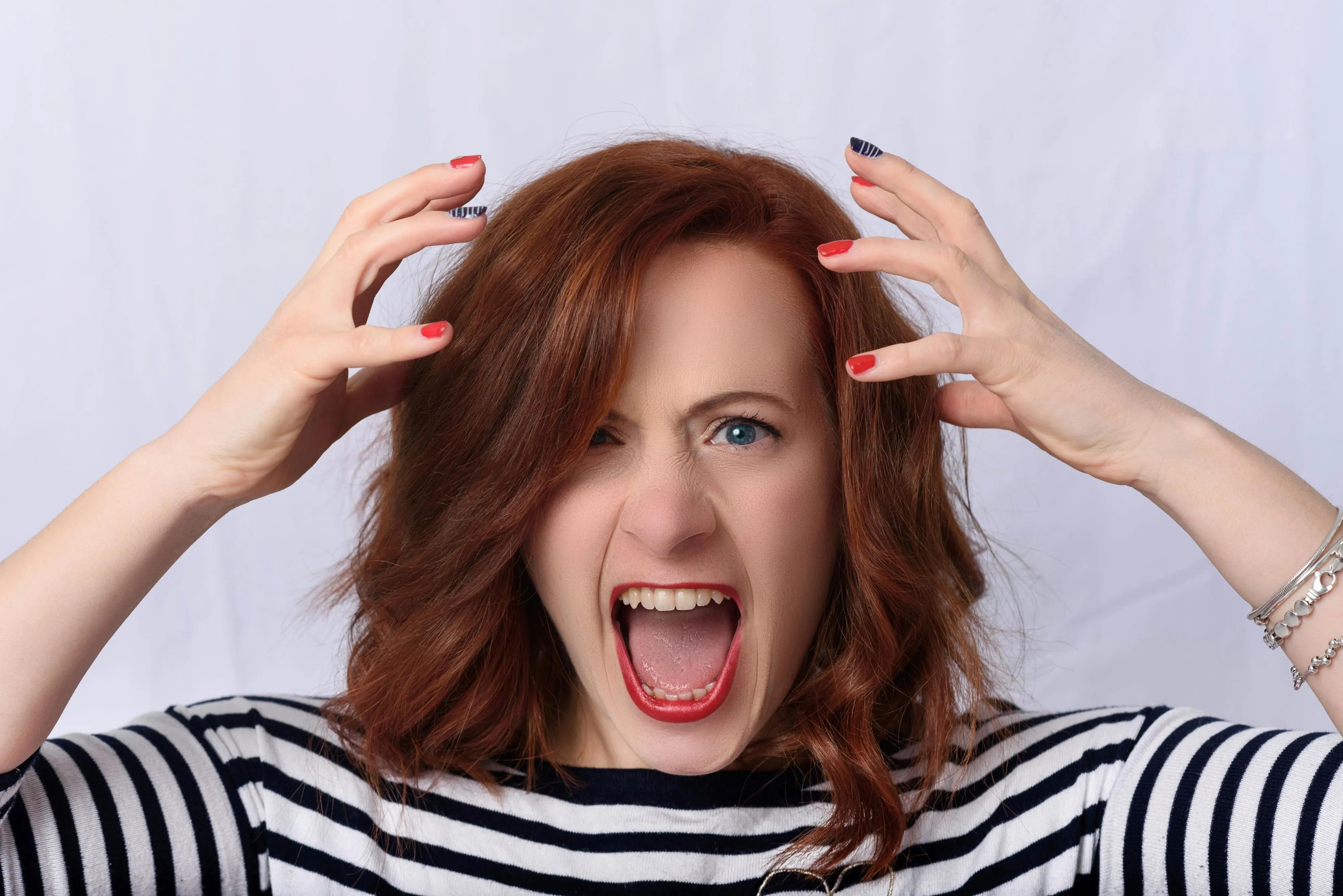 a woman looking angry