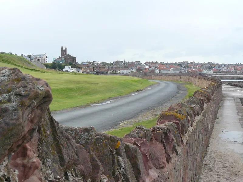 a road and wall in east lothian