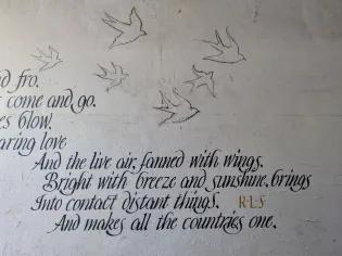 a photo of the Robert louis Stevenson mural in North Berwick