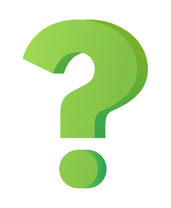 a green question mark