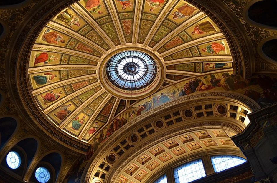 the restored interior dome of the McEwan Hall