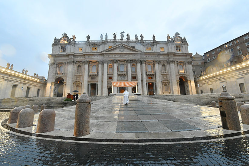 Pope Francis in empty St Peter's Square