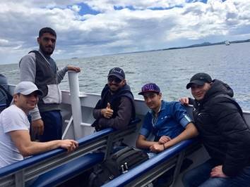 Sanctuary walk for refugees on the boat on the Forth.