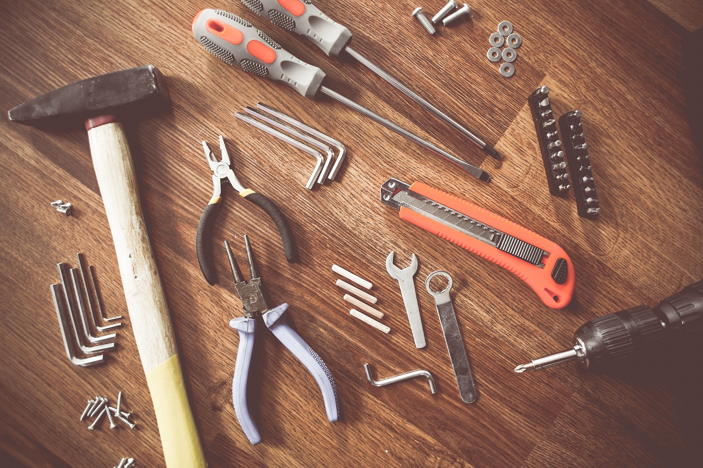 Photograph of tools lying on a table